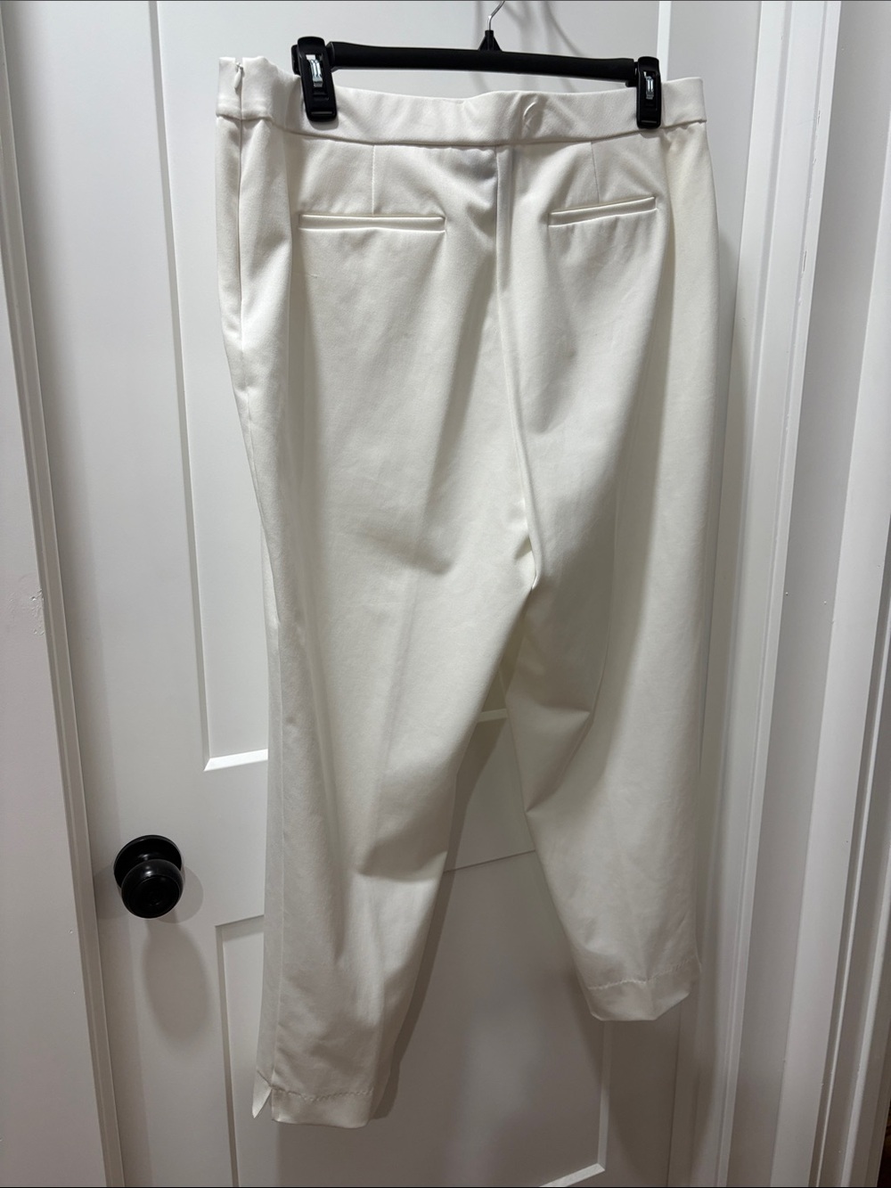 Women's Cream Pull-On Ankle Pants - Picture 2 of 2